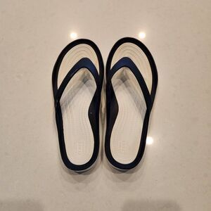 CROCS Black and Cream Women's Sandals